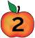 Orange æble ikon